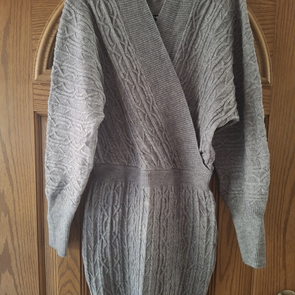 Fashion Nova Gray Cable Knit Mini Dress - Picture 2 of 5